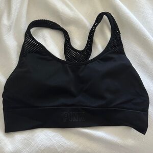 PINK Victoria's Secret Black Mesh Sports Bra